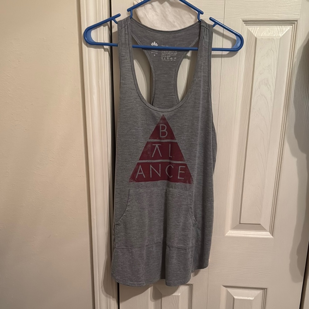 Gray Tank Top with Red Graphic